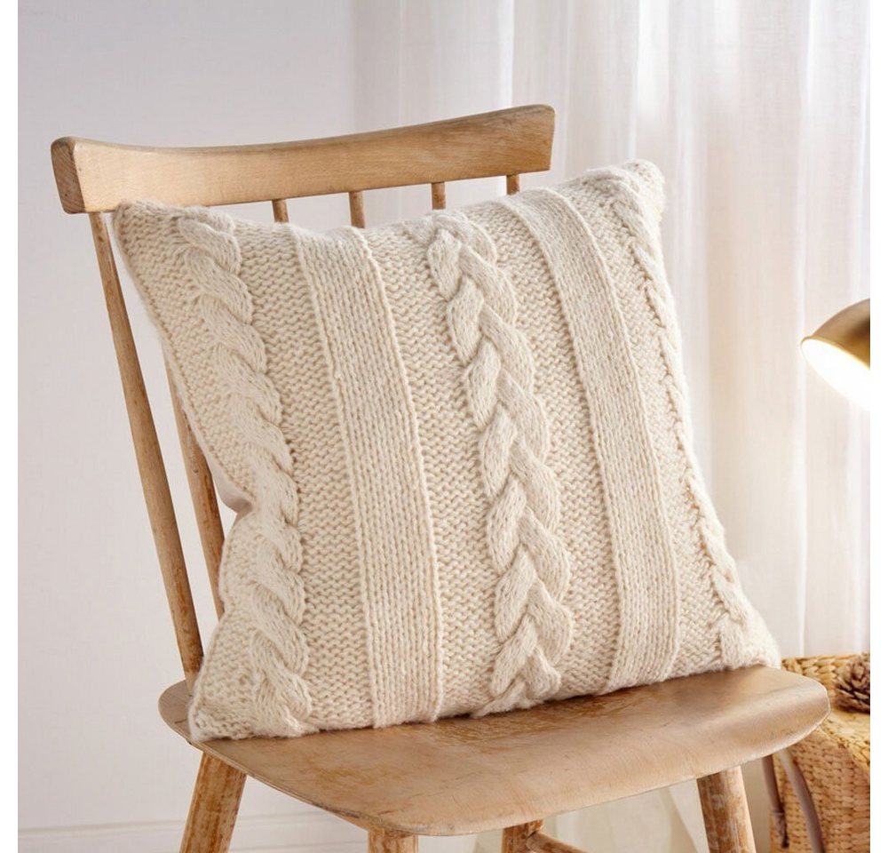 Kissenhülle Kissenhülle Strickmuster Beige Kissenbezug Deko Kissen 45 x 45 cm, Home-trends24.de von Home-trends24.de