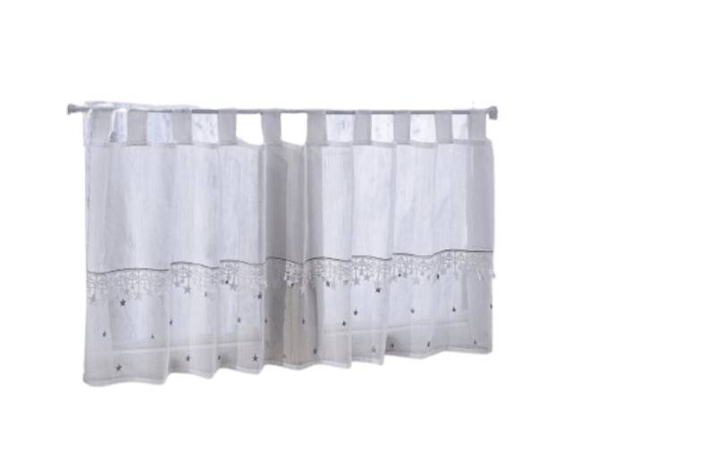 Home-trends24.de Vorhang Sterne Fenster Gardine Scheibenvorhang Weiß 50 x 140 von Home-trends24.de