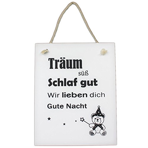 ~ Schild aus Holz zum hängen ~ Träum süß schlaf gut … Baby Kind ~ 20 x 24 cm von Home & Garden