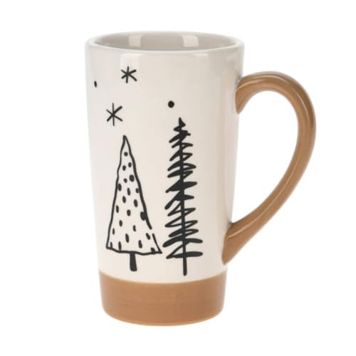 Home & Styling Großer Becher mit Tannenmotiv, 520 ml, Muster:Model 2 von Home & Styling