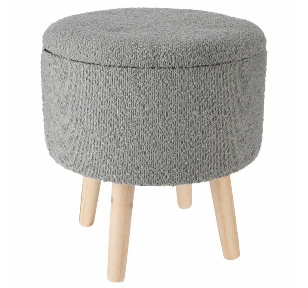 Home&Styling Hocker Hocker mit Stauraum Ø35x40 cm Hellgrau (1 St) von Home&Styling