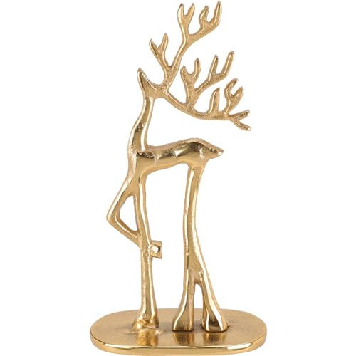 Home & Styling Weihnachtsfigur Rentier, Metall, 20 cm, Farbe:golden von Home & Styling