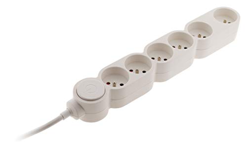 Bloc Home 6 prises 16A + inter Blanc - câble HO5VV-F 3G1 1,5m - équipé d'une fiche extraplate Bloc Home 6 prises 16A + inter Blanc - câble HO5VV-F 3G1 1,5m - équipé d'une fiche extraplate von Zenitech