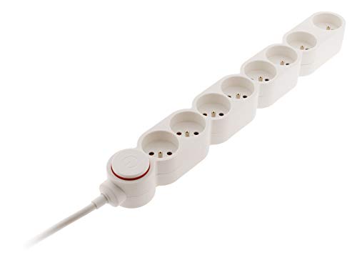 Bloc Home 6 prises 16A + inter Blanc - câble HO5VV-F 3G1 1,5m - équipé d'une fiche extraplate Bloc Home 6 prises 16A + inter Blanc - câble HO5VV-F 3G1 1,5m - équipé d'une fiche extraplate von Zenitech