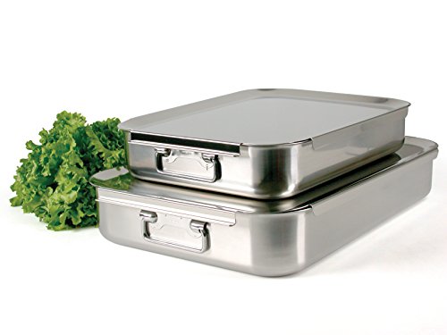 Bratreine Edelstahl satiniert von Pinti Inox - Gr. 40 x 30 x 8 cm Innenmaß Bratreine Edelstahl satiniert von Pinti Inox - Gr. 40 x 30 x 8 cm Innenmaß von HOME
