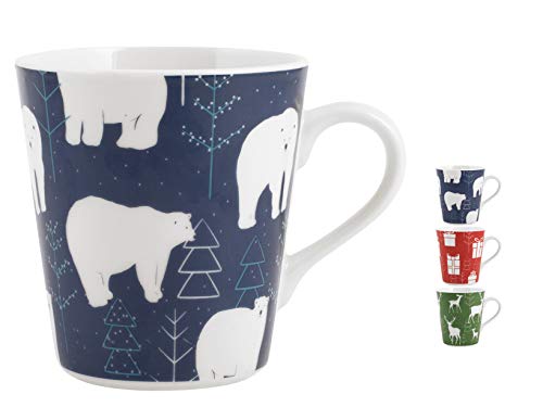 Home 831447 Set aus 6 Mug, Porzellan, Decoro Gift/Cervo/Orso, c300 von HOME