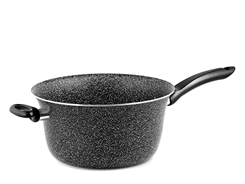 Home Antihaft-Kessel mit Griff, Stein, Schwarz/Silber, 20 cm von HOME