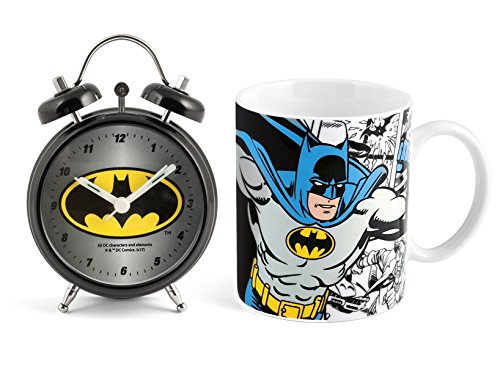 Home DC Comics Batman Set Tasse + Wecker, Porzellan + Metall, cc 360, Schwarz, 2-teiliges von HOME