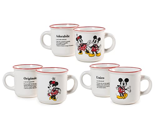 Home Mickey e Minnie Xmas Set 6 Tazze Caffè in New Bone China, 140cc, Natalizie, Festività, Natale von HOME