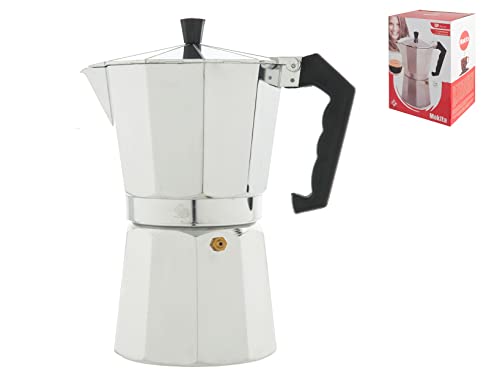 Home Mokita Kaffeemaschine, Aluminium, Silber/Schwarz, 12 Tassen von HOME