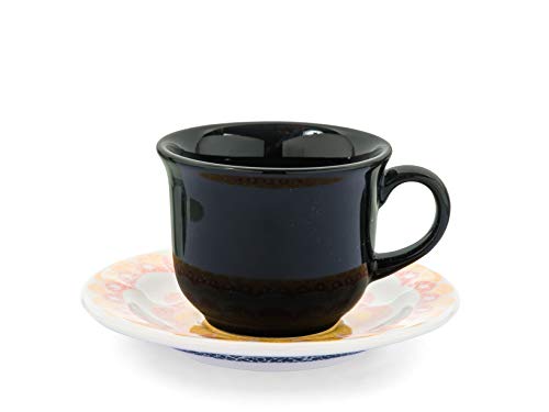 Home 823749 Pandora Set Teetassen mit Untertasse, Stone Ware, blau von HOME