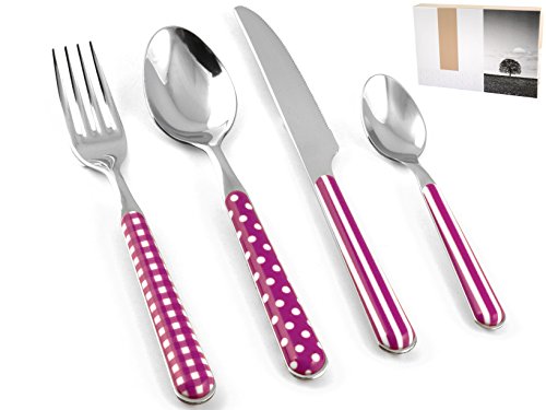 Home Provence Besteck-Service, Griff-Dekor, Stahl, Lila, 24 Stück Home Provence Besteck-Service, Griff-Dekor, Stahl, Lila, 24 Stück von HOME