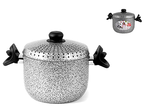 Home Salt N'Pepper Nudeltopf Antihaft, Aluminium, 4 Liter, Schwarz/Grau, 20 cm von HOME