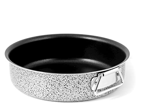 Home Salt Peper Kuchenform mit Ringe, Antihaftbeschichtung, 22 cm, Aluminium, schwarz/grau, 24x24x6 cm von HOME