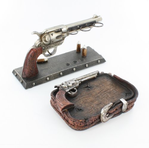 Six Shooter Gürtelschnalle Badezimmer Set – Zahnbürstenhalter & Seifenschale Western Pistole Gun Decor von Home