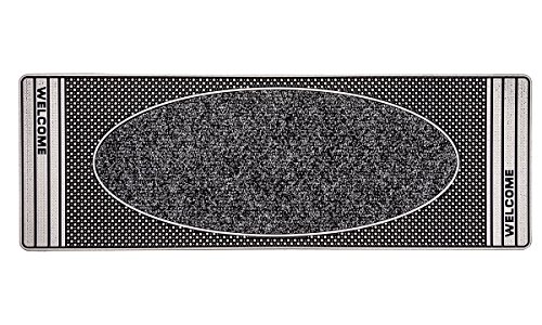 CarFashion 322620A Outdoor Fußmatte Pur|Centerclean mit Hochwirksamer Textileinlage und einer Scraper-fläche in Anthrazit-metallic, TPAnthrazit Metallic Oberfläche, 75 x 25 cm von CarFashion