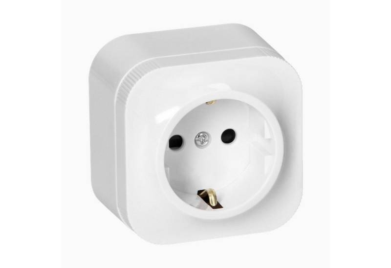 Home4Living Aufputz-Steckdose Steckdose Schukosteckdose Wandsteckdose Aufputz IP20 Weiß von Home4Living