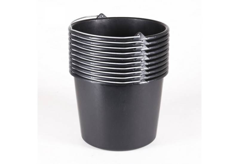 Home4Living Baueimer Eimer Mörteleimer 12L Futtereimer Schwarz Eimerset Putzeimer, (10-tlg), Mörteleimer, Futtereimer von Home4Living