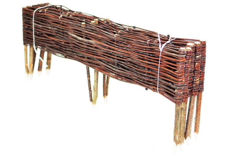 Home4Living Beetumrandung Beeteinfassung Rasenkante aus Weide 100x20cm LxH 10er Set Steckzaun, LxH: 100x20 cm, witterungsbeständig von Home4Living