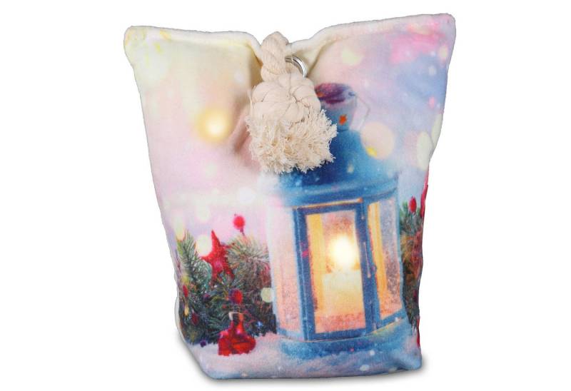 Home4Living Bodentürstopper Zugluftstopper Türsack Türpuffer Stoff LED Weihnachtsdeko von Home4Living
