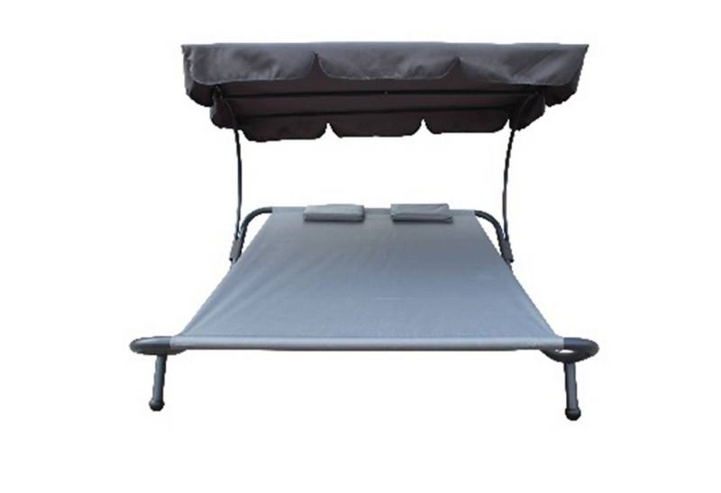 Home4Living Doppelliege Doppel-Sonnenliege mit Dach schwarz oder steingrau Gartenliege, Doppelliege mit Dach Home4Living Doppelliege Doppel-Sonnenliege mit Dach schwarz oder steingrau Gartenliege, Doppelliege mit Dach von Home4Living