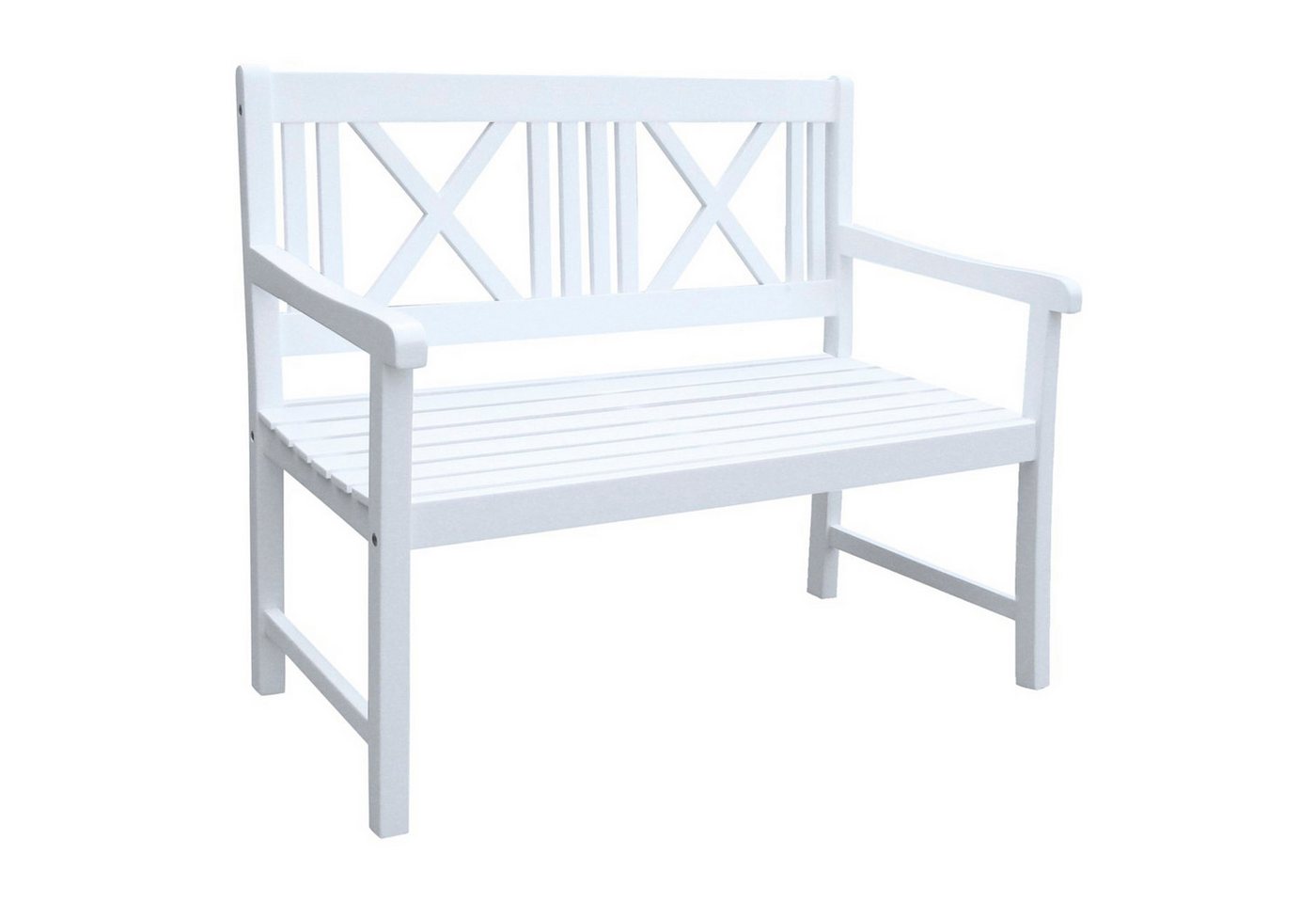 Home4Living Gartenbank Holzbank 2-Sitzer white washed Eukalyptus Sitzbank Bank von Home4Living