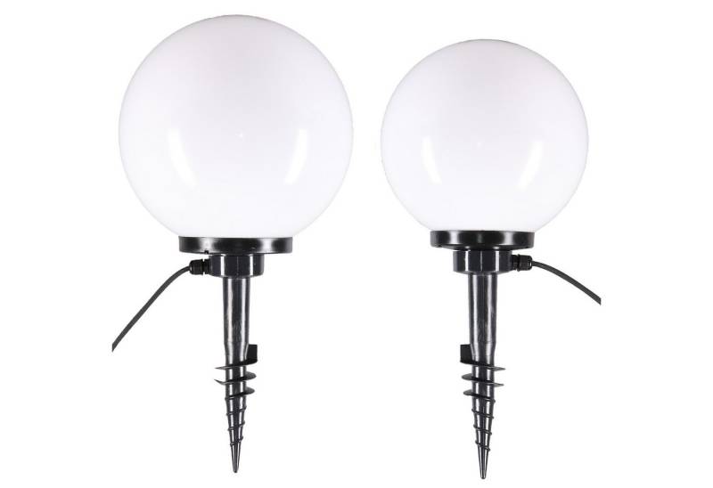 Home4Living Kugelleuchte Außenlampe Kugellampe Erdspieß 2er Set Ø 25/30cm Gartenlampe, ohne Leuchtmittel, Dekorativ von Home4Living
