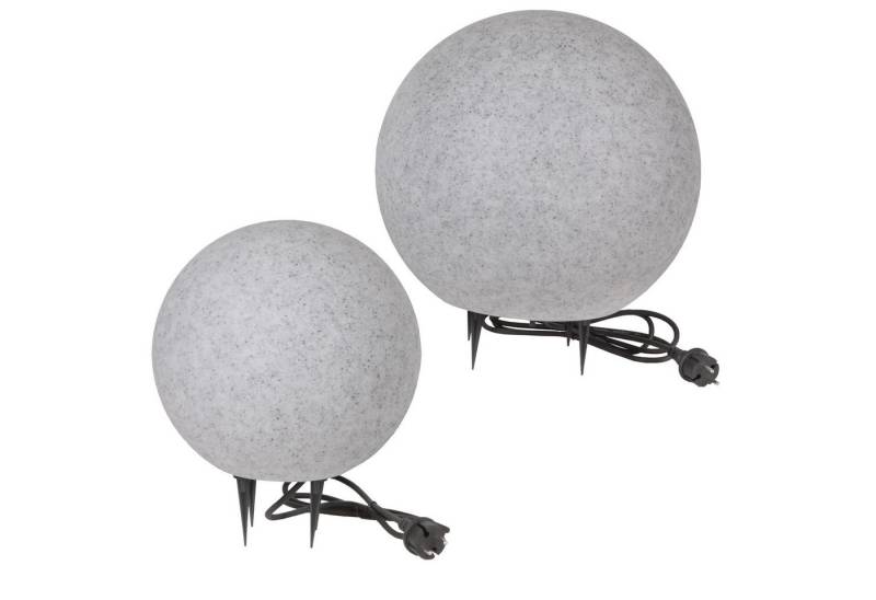 Home4Living Kugelleuchte Kugellampe Gartenlampe Außenleuchte Granit-Optik 2er Set, ohne Leuchtmittel, Dekorativ von Home4Living