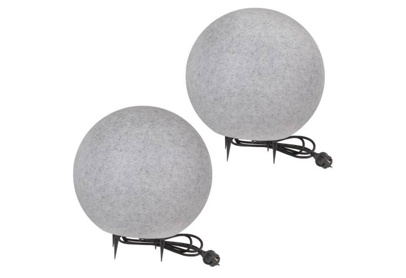 Home4Living Kugelleuchte Kugellampe Gartenlampe Außenleuchte Granit-Optik 2er Set, ohne Leuchtmittel, Dekorativ von Home4Living