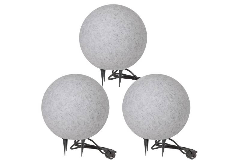 Home4Living Kugelleuchte Kugellampe Gartenlampe Stein Granit-Optik 3er Set 30-30-30cm, ohne Leuchtmittel, Dekorativ von Home4Living