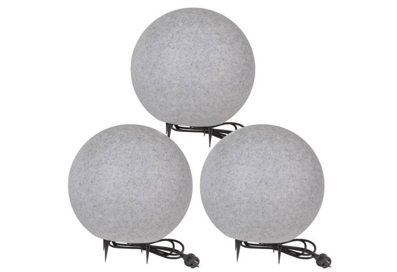 Home4Living Kugelleuchte Kugellampe Gartenlampe Stein Granit-Optik 3er Set 40-40-40cm, ohne Leuchtmittel, Dekorativ von Home4Living