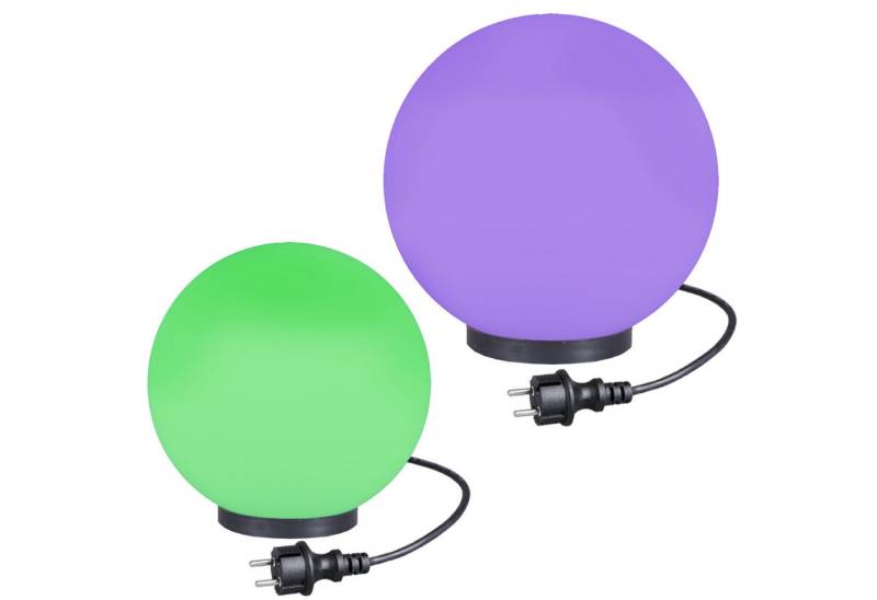Home4Living Kugelleuchte Kugellampen RGB 2er Set Ø 25/30cm Außenleuchten Garten LED, inkl. Leuchtmittel, Dekorativ von Home4Living