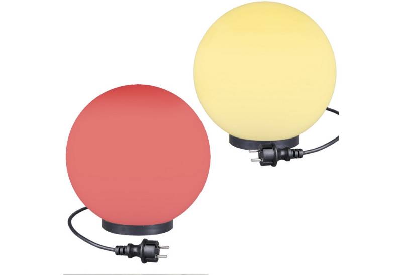 Home4Living Kugelleuchte RGB Kugellampen 2er Set Ø 30/30cm Außemleuchte Garten Lampe, ohne Leuchtmittel, Dekorativ von Home4Living