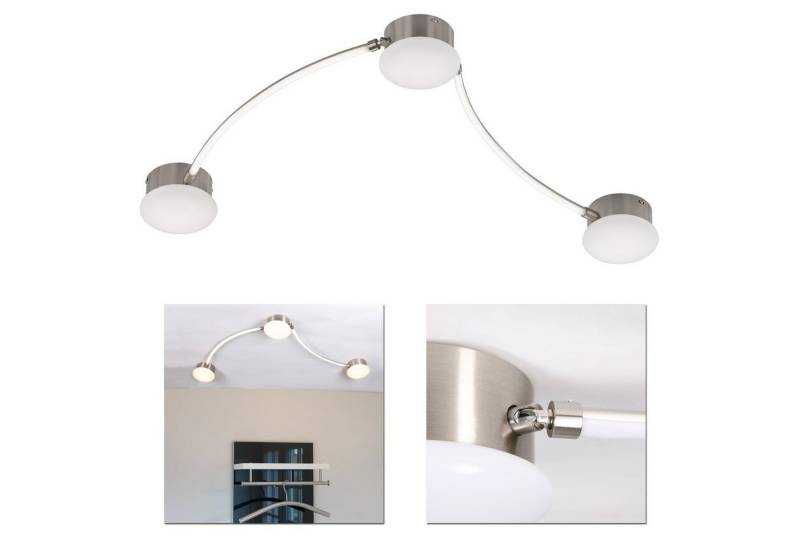 Home4Living LED Deckenleuchte Deckenlampe 3flg. Wohnzimmerlampe 21W modern, inkl. Leuchtmittel, dimmbar durch Lichtschalter von Home4Living
