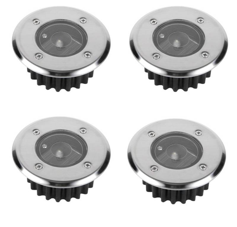 Home4Living LED Solarleuchte LED Solar Bodeneinbaustrahler Bodeneinbauleuchte Sets rund, Dämmerungssensor, inkl. LED, Solarbetrieb von Home4Living