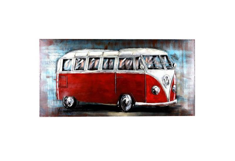 Home4Living Metallbild Metallbild 3D Effekt Wandbild Bild Relief Unikat Handarbeit, Bulli T1, 3D Effekt von Home4Living