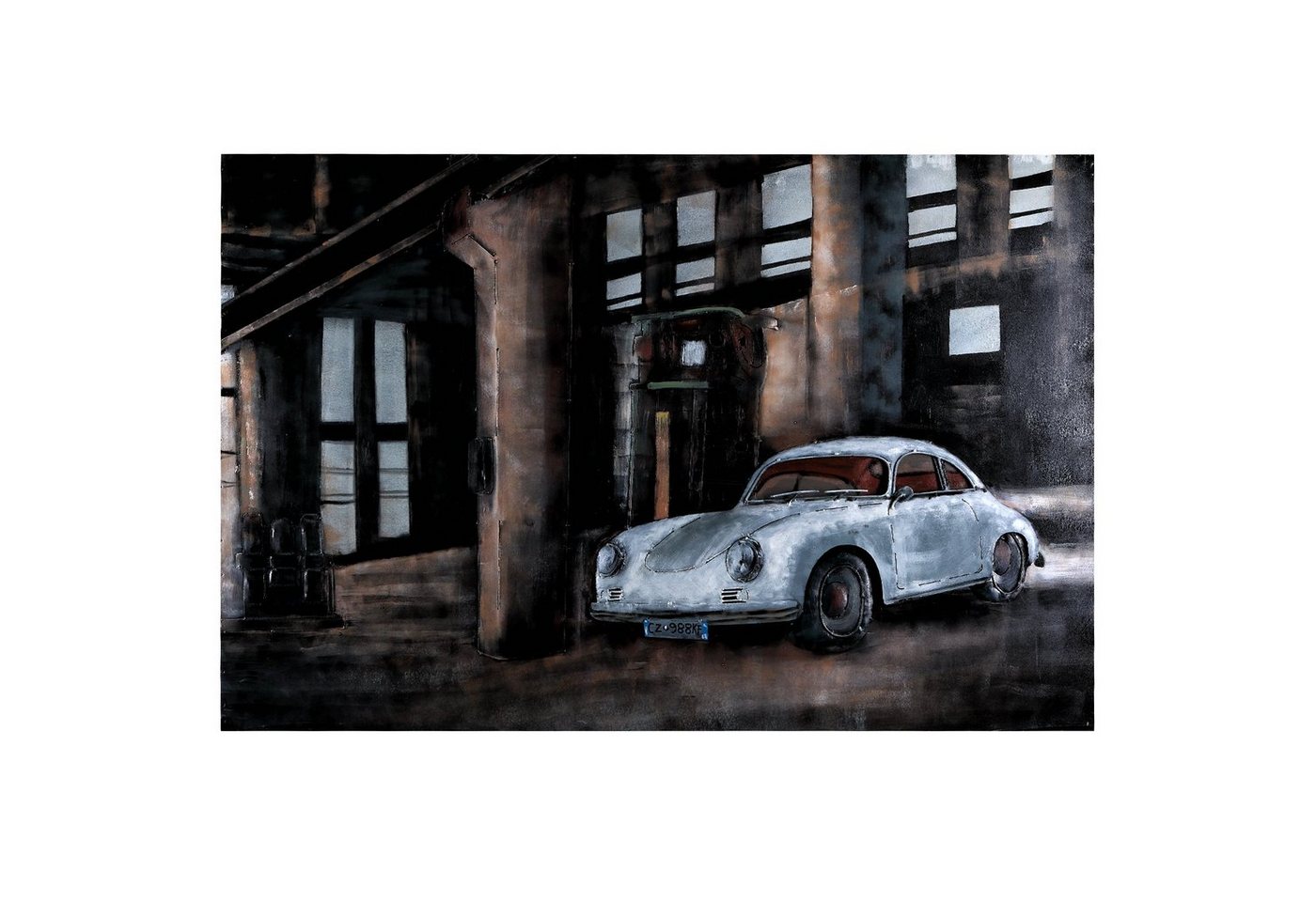 Home4Living Metallbild Wandbild 3D 115x75cm Relief Unikat, Porsche, 3D von Home4Living