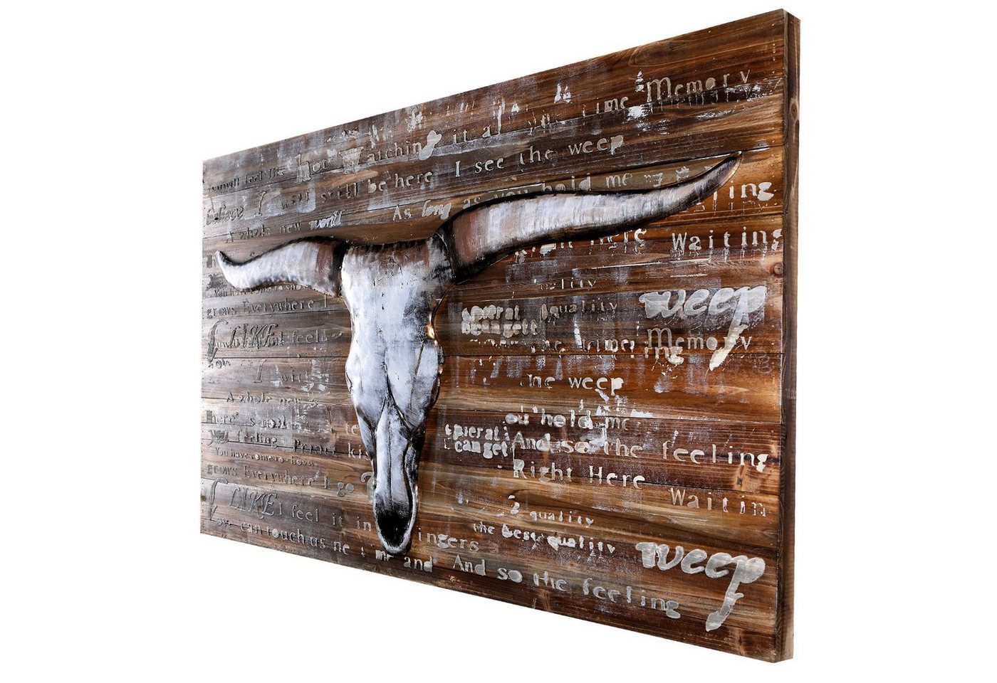 Home4Living Metallbild Wandbild 3D-Effekt Rlief Unikat Motiv 115,5cm, Buffalo Skull, 3D-Effekt von Home4Living