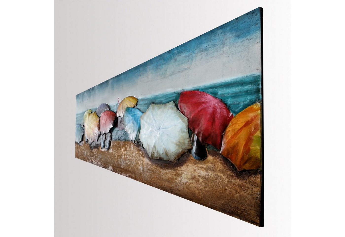 Home4Living Metallbild Wandbild 3D Metall Relief Handarbeit 154cm, Sonnenschirme, 3D-Effekt Home4Living Metallbild Wandbild 3D Metall Relief Handarbeit 154cm, Sonnenschirme, 3D-Effekt von Home4Living