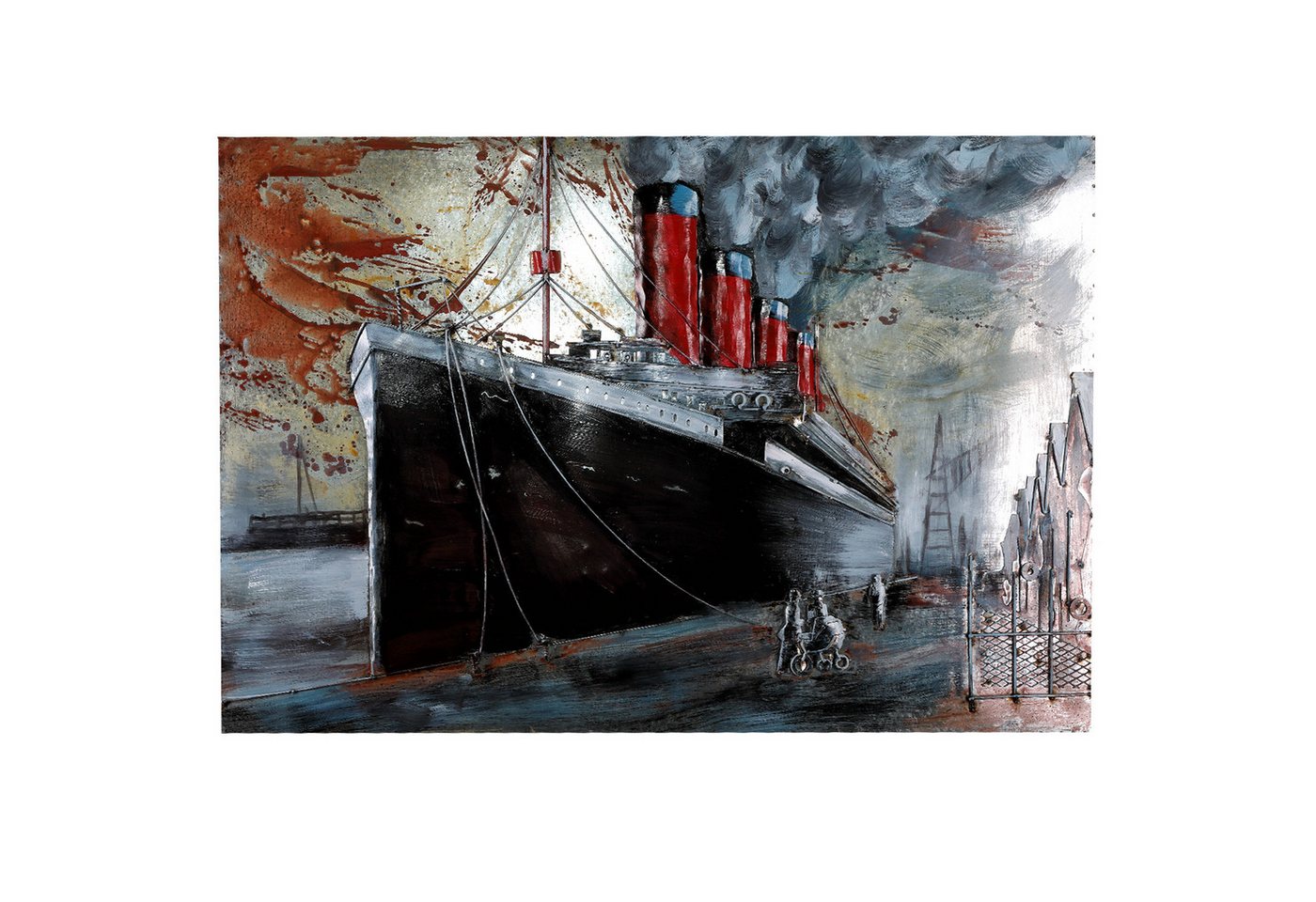 Home4Living Metallbild Wandbild 3D Relief Titanic Motiv Bild Unikat handgefertigt, Titanic, 3D-Effekt Home4Living Metallbild Wandbild 3D Relief Titanic Motiv Bild Unikat handgefertigt, Titanic, 3D-Effekt von Home4Living