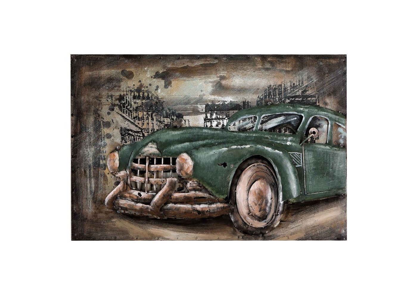 Home4Living Metallbild Wandbild 3D Unikat Relief 60x40x6cm handgefertigt, Oldtimer, 3D Effekt von Home4Living