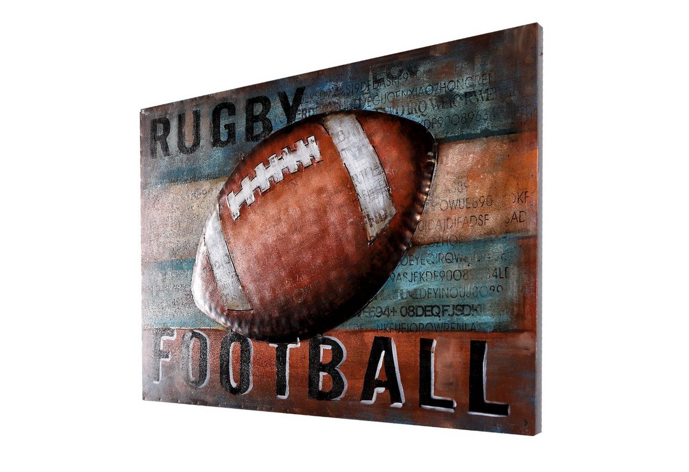 Home4Living Metallbild Wandbild 3D Unikat Relief handmade 80x60cm, Football, 3D Effekt von Home4Living