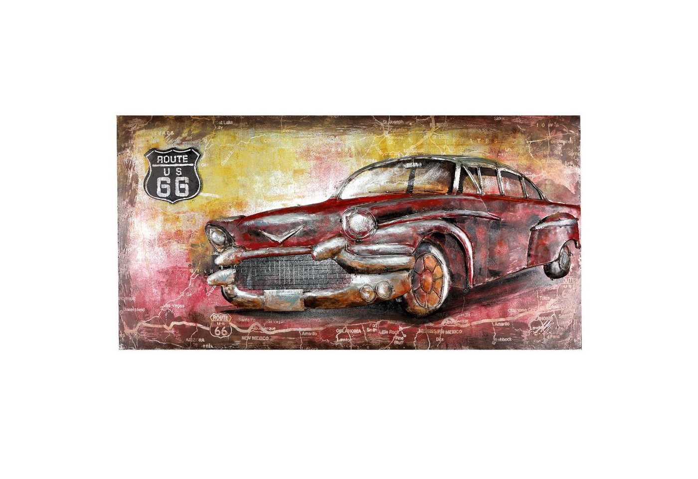 Home4Living Metallbild Wandbild 3D handgefertigt 140x70cm Unikat Relief, Chevrolet, 3D Effekt Home4Living Metallbild Wandbild 3D handgefertigt 140x70cm Unikat Relief, Chevrolet, 3D Effekt von Home4Living