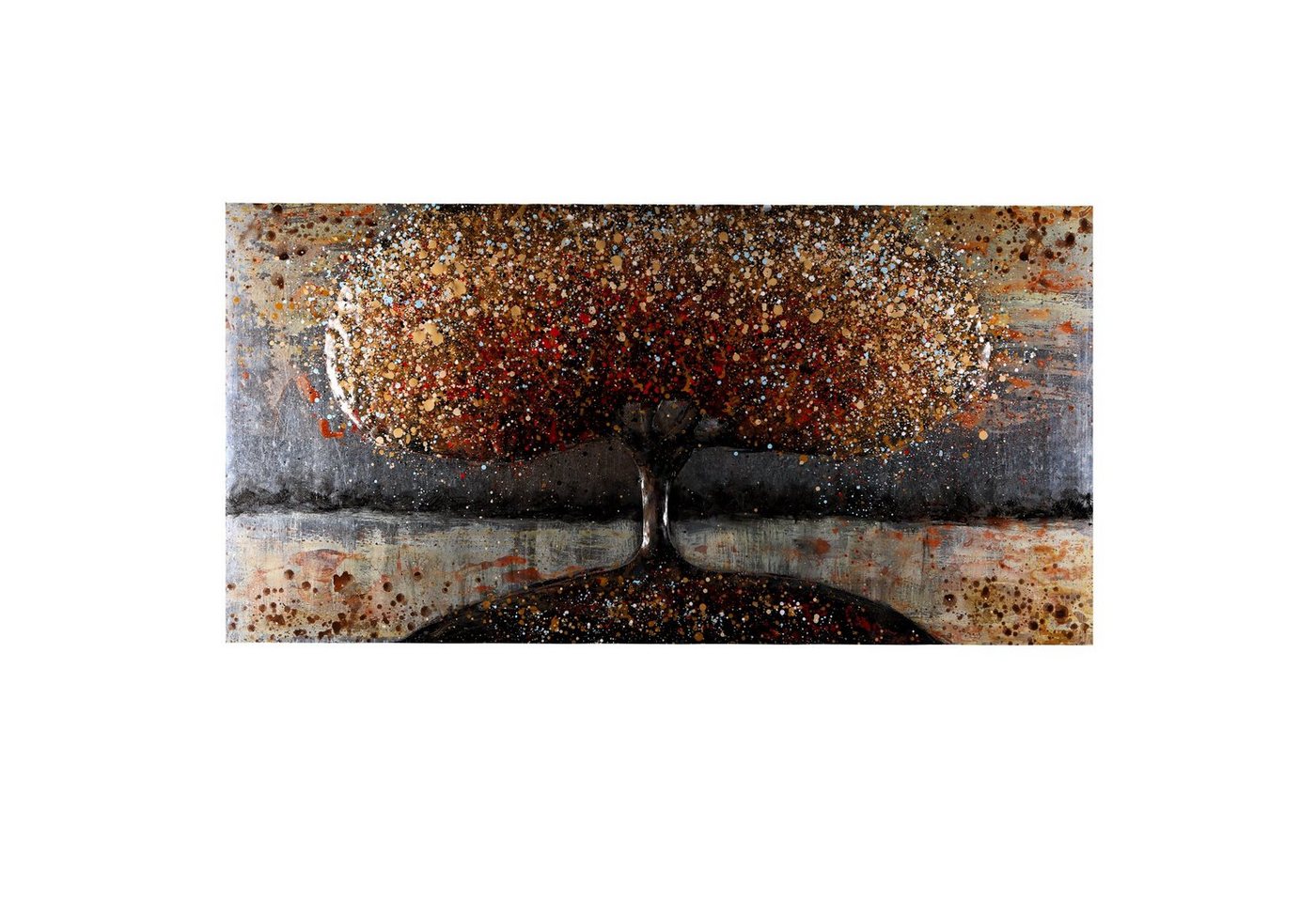 Home4Living Metallbild Wandbild 3D handmade 140x70cm, Herbstbaum, 3D Optik von Home4Living