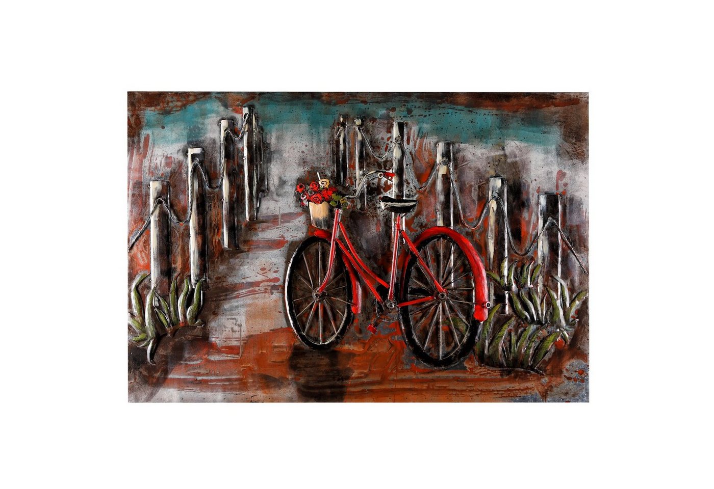 Home4Living Metallbild Wandbild Metallbild 3D 120x80cm, Fahrrad, 3D Effekt von Home4Living