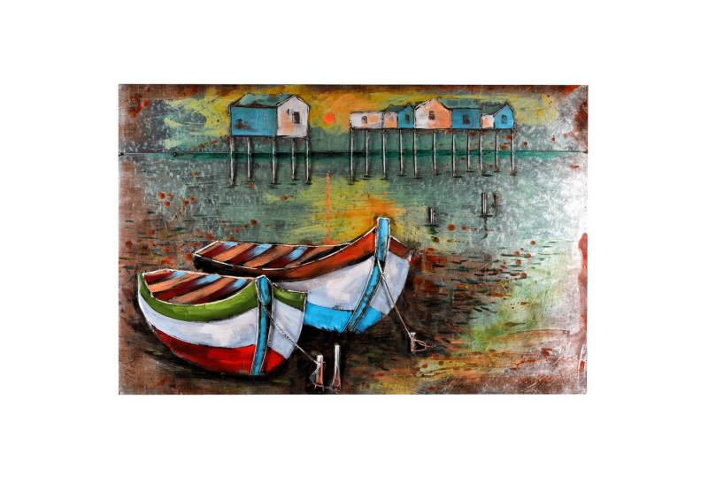 Home4Living Metallbild Wandbild Relief Unikat "Strandboot" handgefertigt Bild, Strandboot, 3D-Effekt von Home4Living