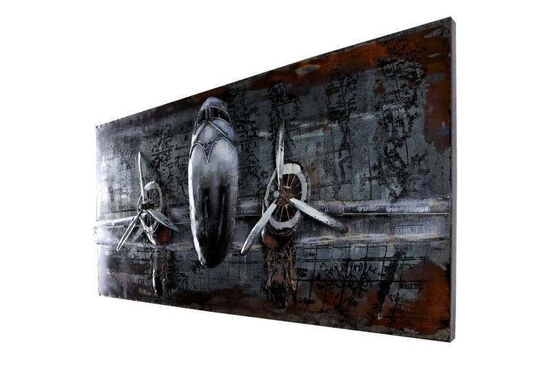 Home4Living Metallbild Wandbild Unikat Relief hangefertigt Bild B=120cm, Flugzeug, 3D Effekt Home4Living Metallbild Wandbild Unikat Relief hangefertigt Bild B=120cm, Flugzeug, 3D Effekt von Home4Living