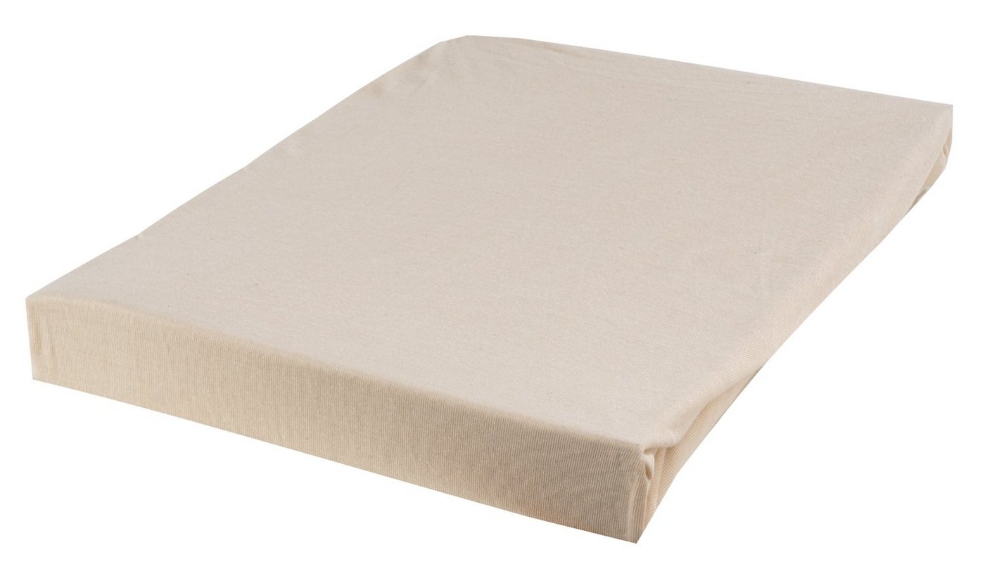 Bettlaken, Beige, uni, 100 x 200 cm, Home4You, Baumwolle, Gummizug: rundum, (1 Stück), mit Rundumgummizug von Home4You