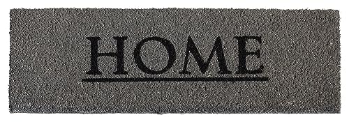Fußmatte für Innen und Außen - mit Aufschrift 'Home' - 75 x 26 cm - Gummi - Kokos - Grau - Fußabtreter Fußabstreifer Schmutzfangmatte Sauberlaufmatte von Home4You