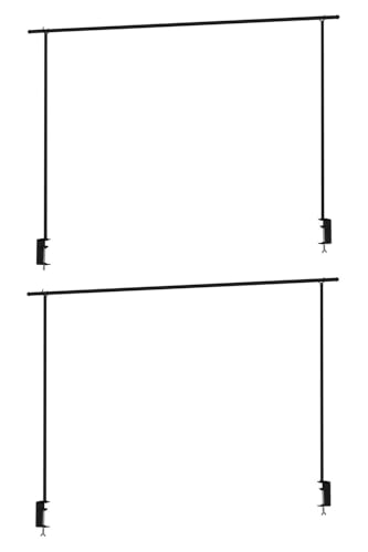 Home4You 2 Deko-Tischgestelle zum Klemmen - Breite 176 cm - Ausziehbar auf bis zu 250 cm - Metall - Schwarz - Tischstange Dekostange Tischdekorationshalter Home4You 2 Deko-Tischgestelle zum Klemmen - Breite 176 cm - Ausziehbar auf bis zu 250 cm - Metall - Schwarz - Tischstange Dekostange Tischdekorationshalter von Home4You